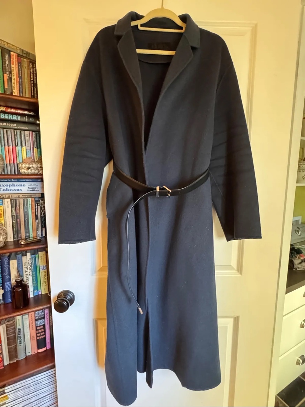 Roucha Women’s Plus Dark Green Teal Double Face Wool Long Olsen Coat